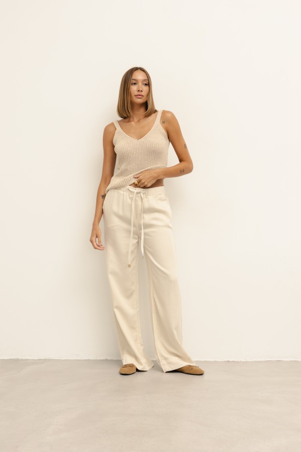 Dakota Spodnie Wide Leg Cream