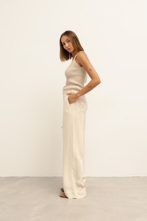 Dakota Spodnie Wide Leg Cream