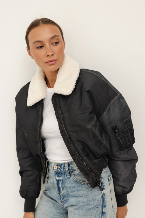 8691 Shearling Bomber Jacket