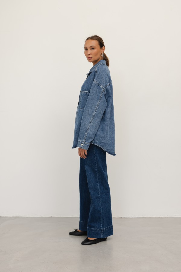 Q074 Spodnie Jeansowe Wide Leg