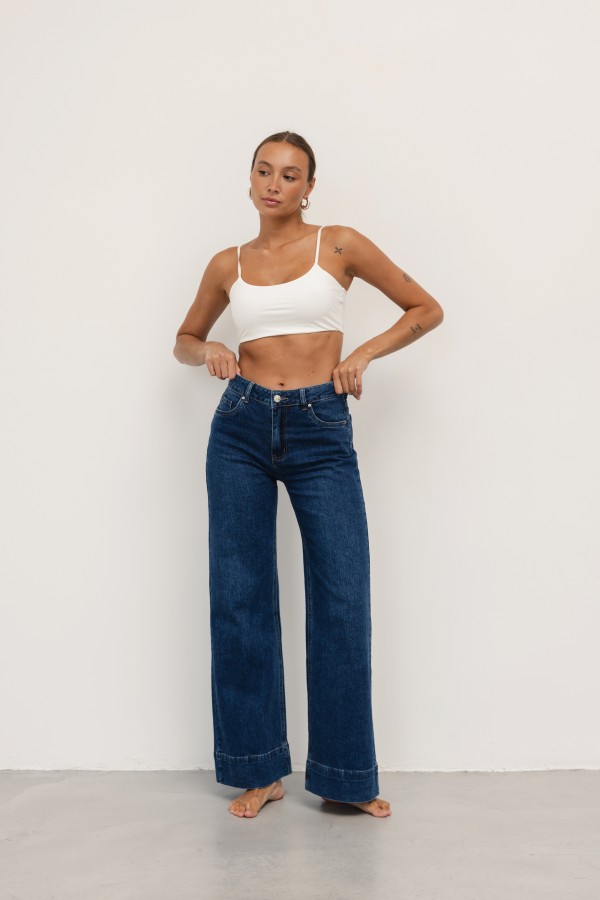 Q074 Spodnie Jeansowe Wide Leg