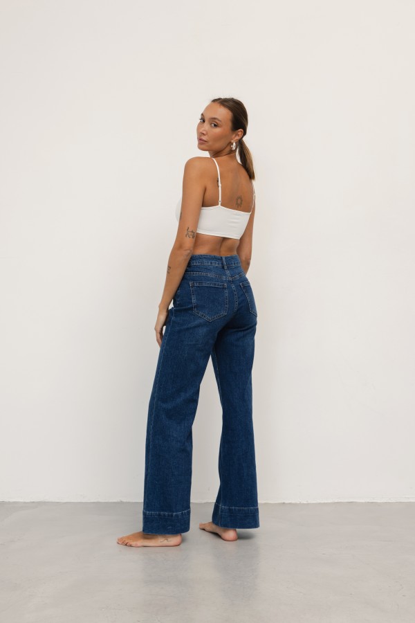 Q074 Spodnie Jeansowe Wide Leg