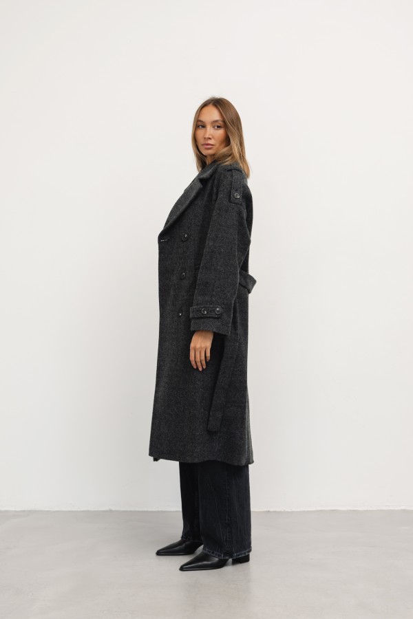 Karl Wool Coat Graphite