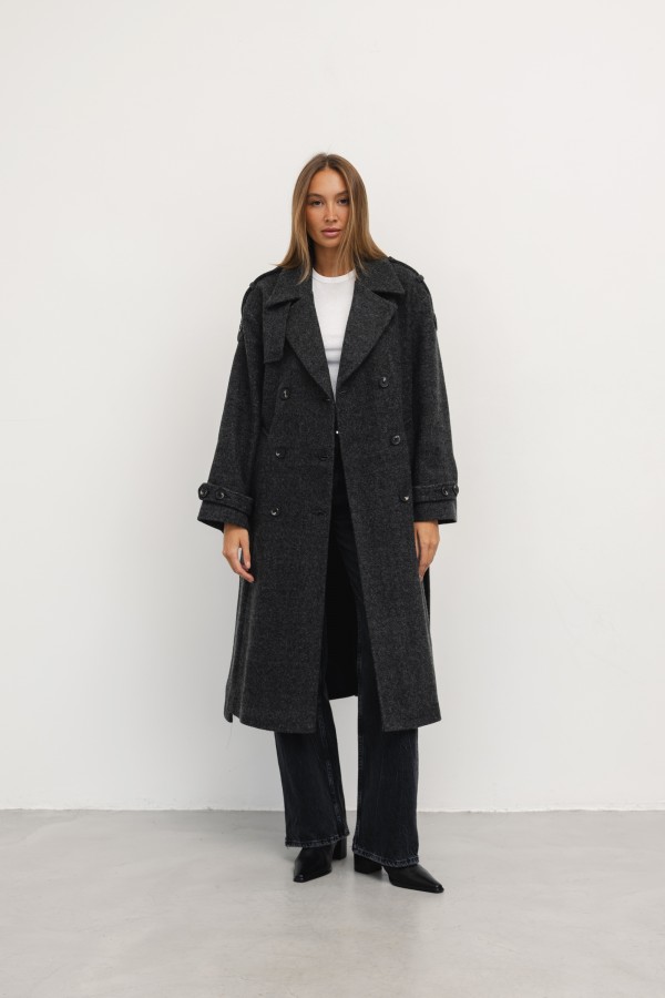 Karl Wool Coat Graphite