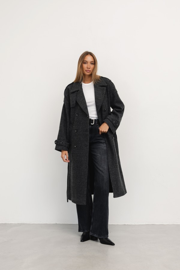 Karl Wool Coat Graphite