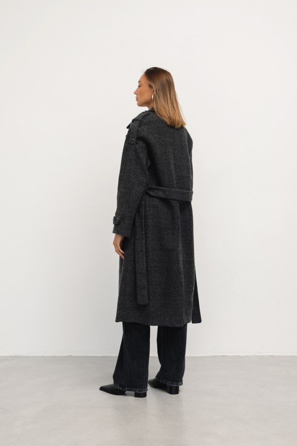 Karl Wool Coat Graphite