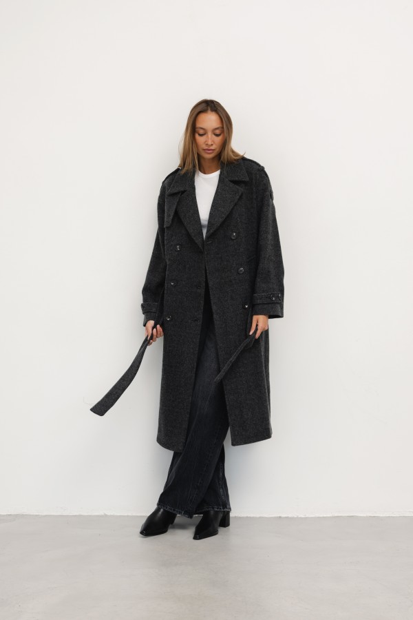 Karl Wool Coat Graphite