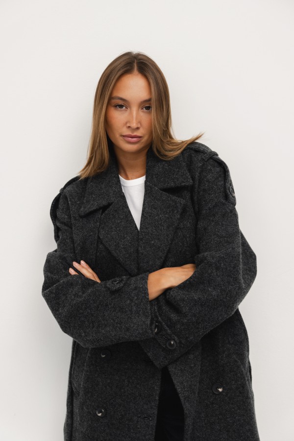 Karl Wool Coat Graphite