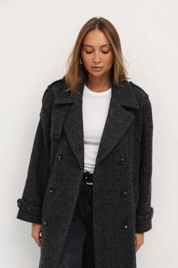 Karl Wool Coat Graphite