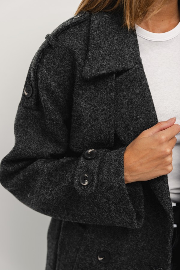 Karl Wool Coat Graphite
