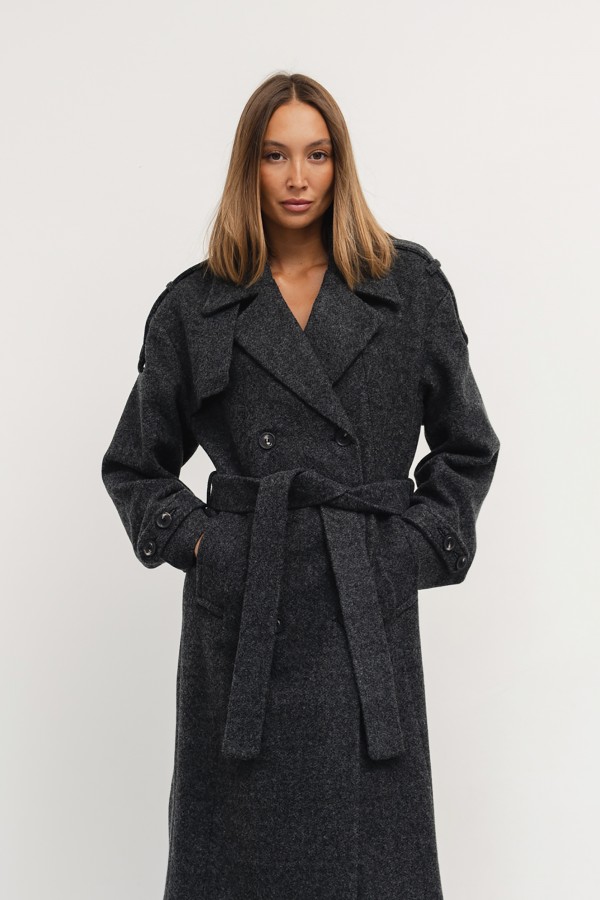 Karl Wool Coat Graphite