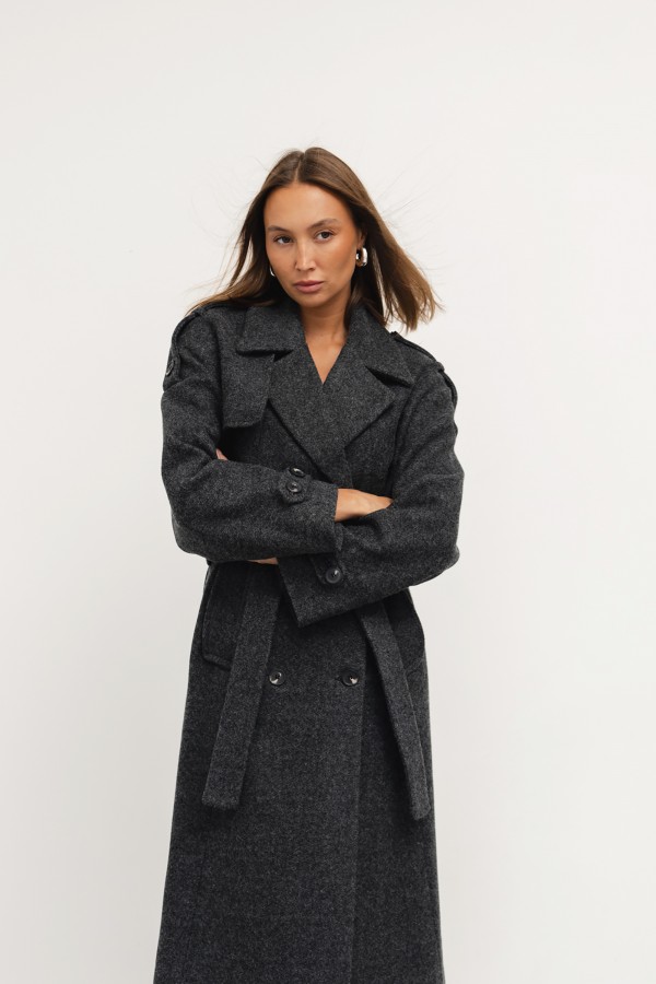 Karl Wool Coat Graphite