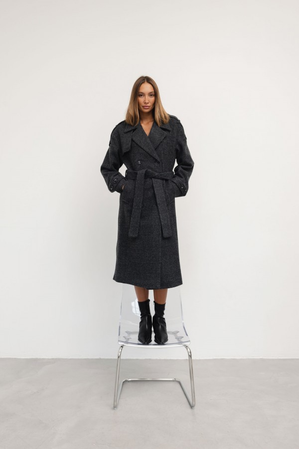 Karl Wool Coat Graphite