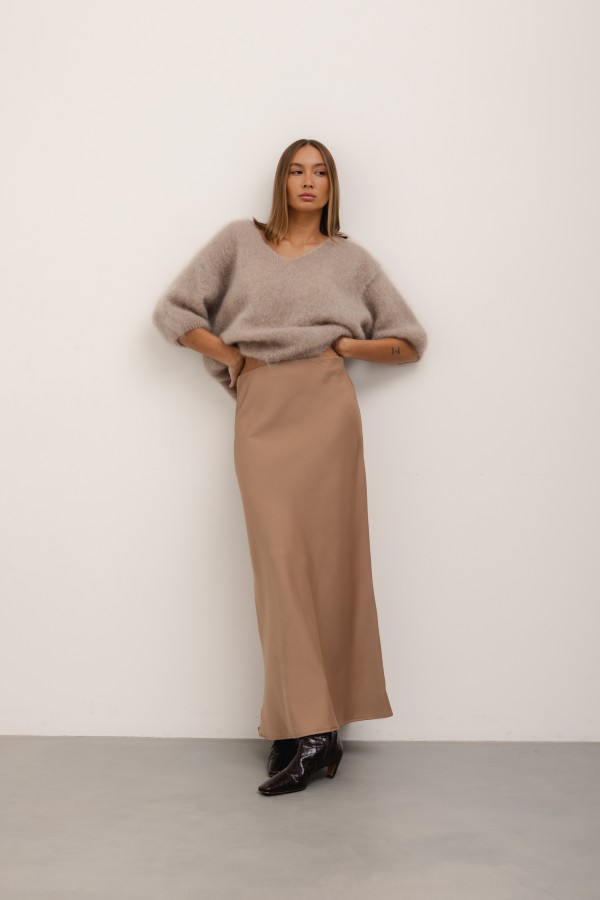 Adelia Viscose Skirt Mocca