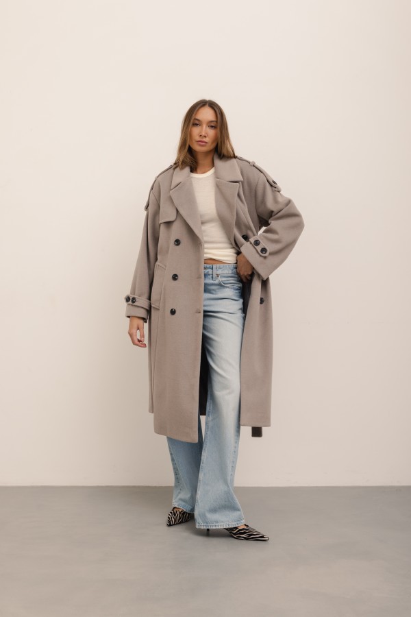 Karl Wool Coat Latte