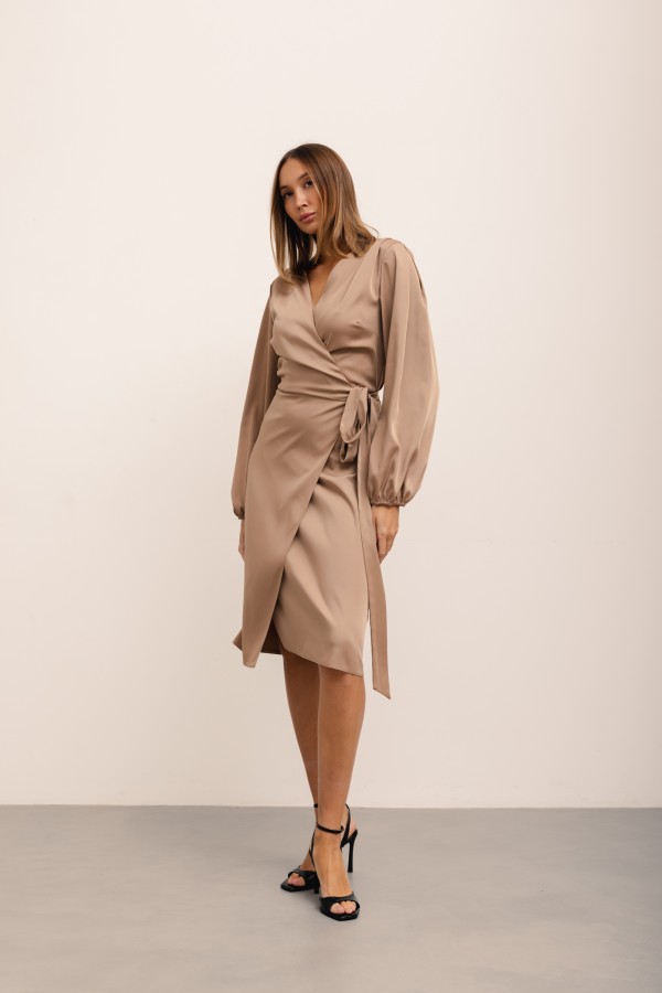 Klara Satin Dress Mocca