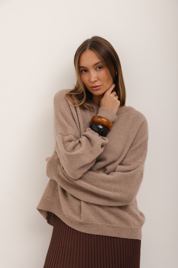 Asher Sweter z Alpaką Mocca