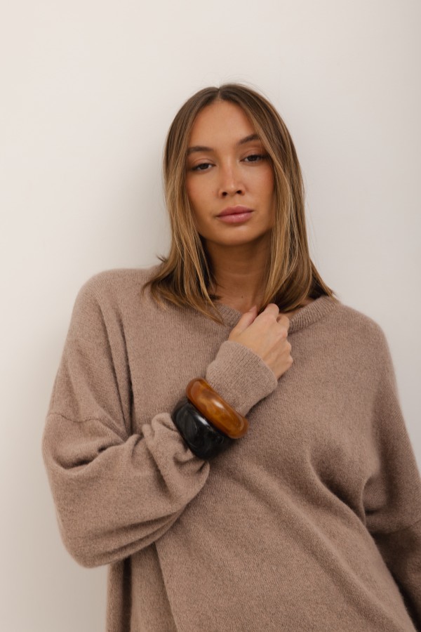 Asher Sweter z Alpaką Mocca