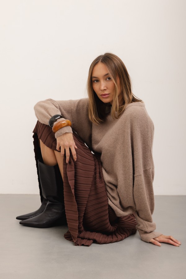 Asher Sweter z Alpaką Mocca