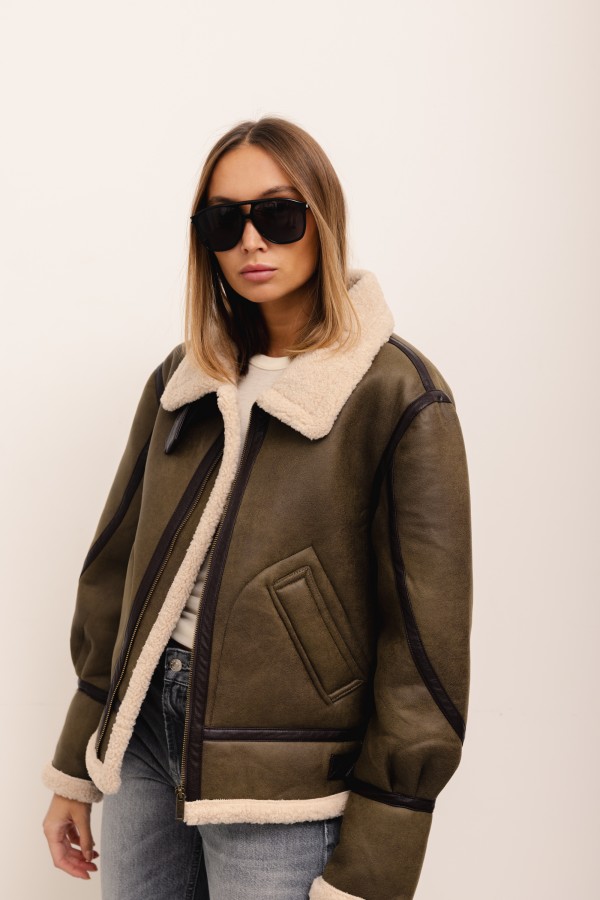 8641 Shearling Jacket Olive