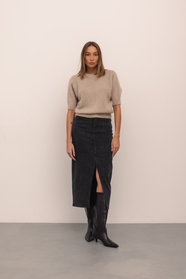 RD8520 Denim Skirt Black