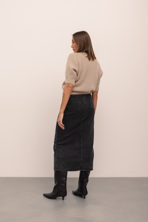 RD8520 Denim Skirt Black