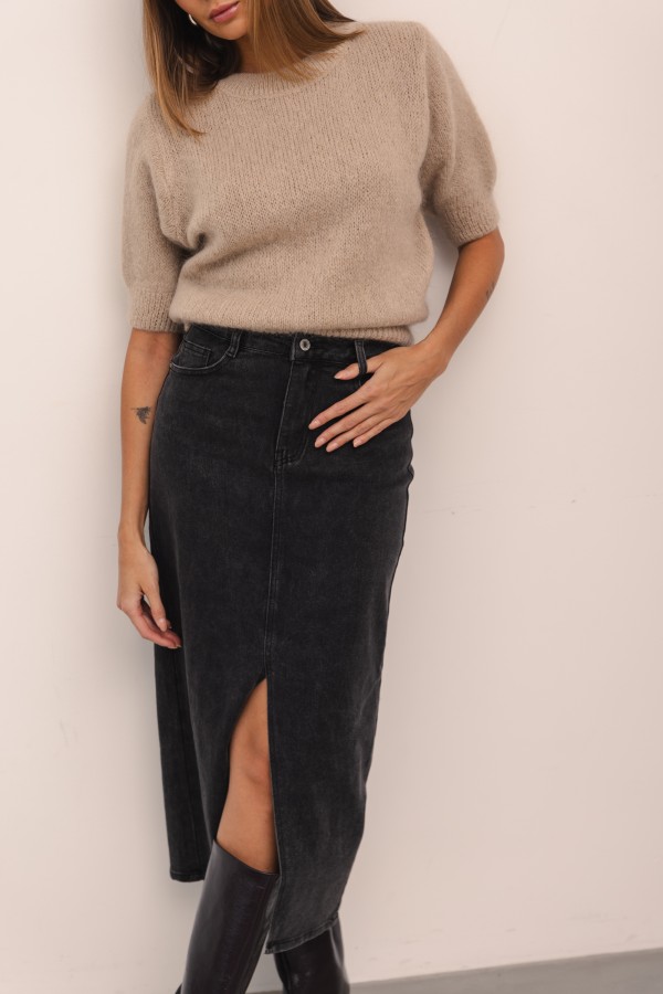 RD8520 Denim Skirt Black