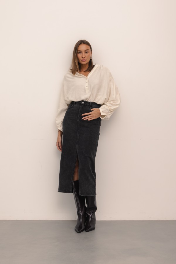 RD8520 Denim Skirt Black