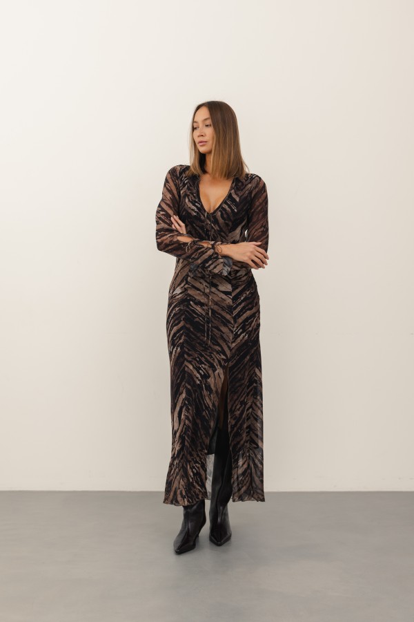 Nicole Sukienka Maxi W Zwierzęcy Print