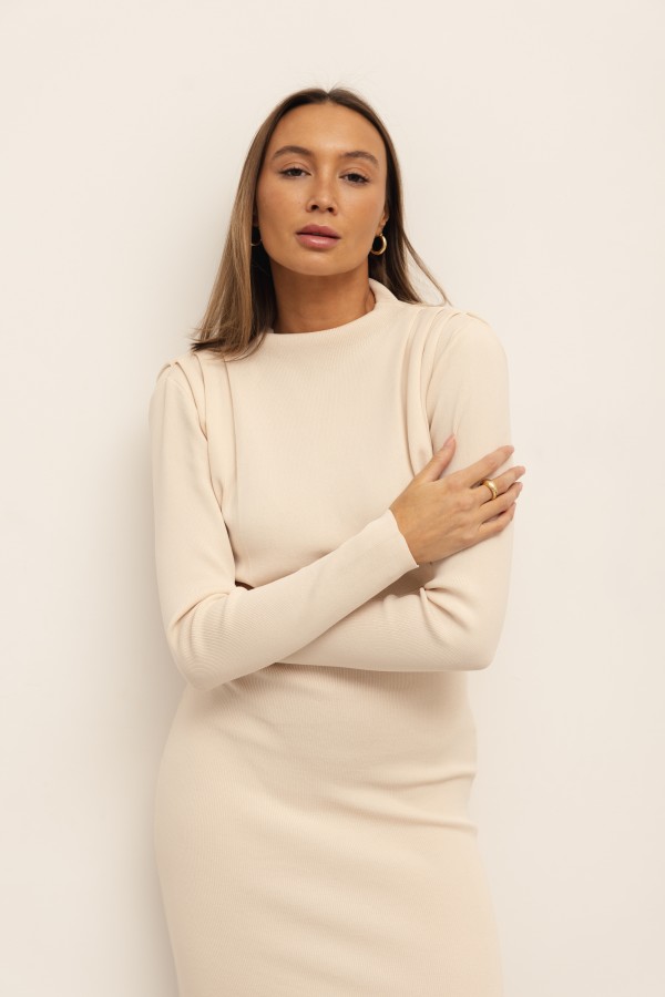 Lisa Knit Dress Cream