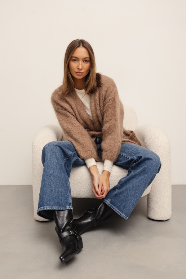 Angelo Mohair Cardigan Camel