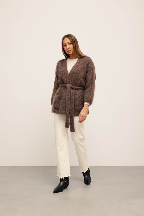 Angelo Mohair Cardigan Chocolate