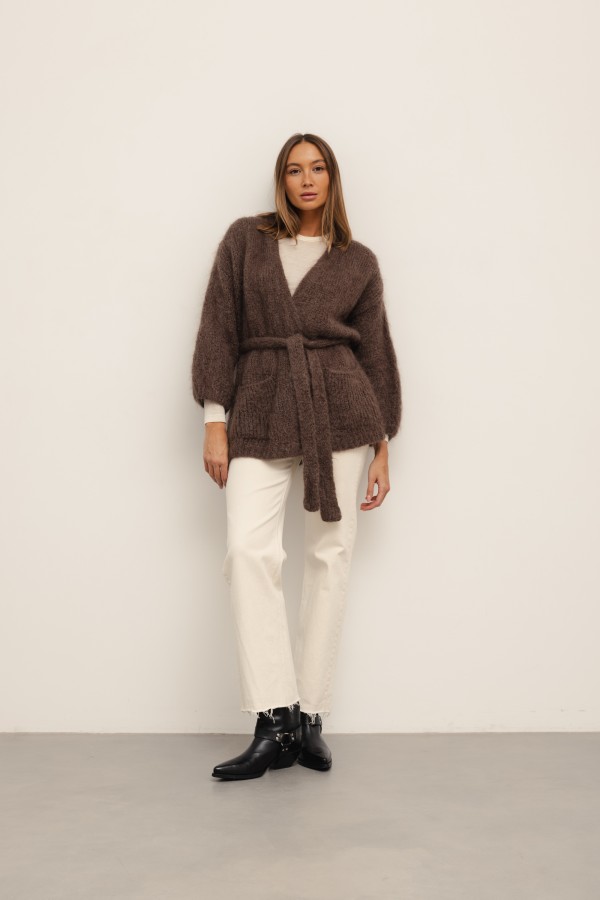 Angelo Mohair Cardigan Chocolate