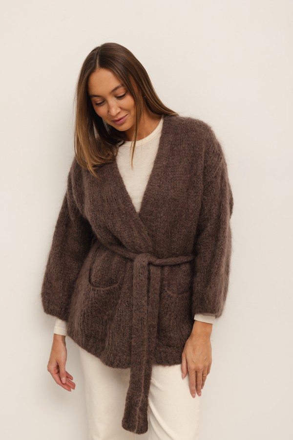 Angelo Mohair Cardigan Chocolate