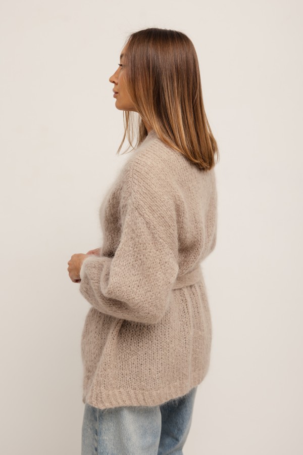 Angelo Mohair Cardigan Beige