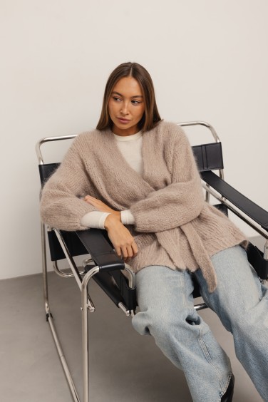 Angelo Mohair Cardigan Beige