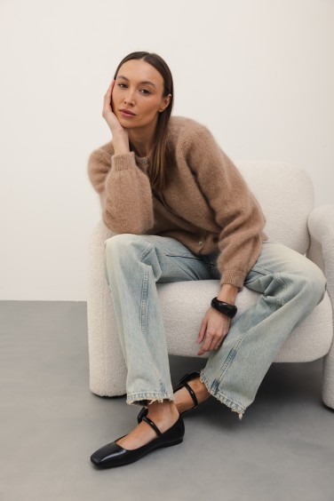 Sam Kardigan Moherowy Camel