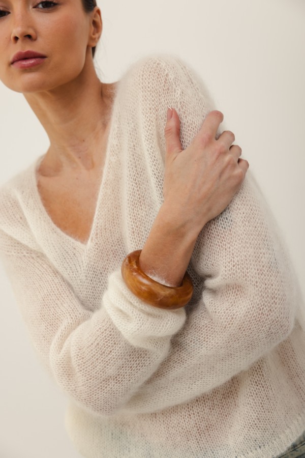 Hayden Lekki Sweter Moherowy Ecru