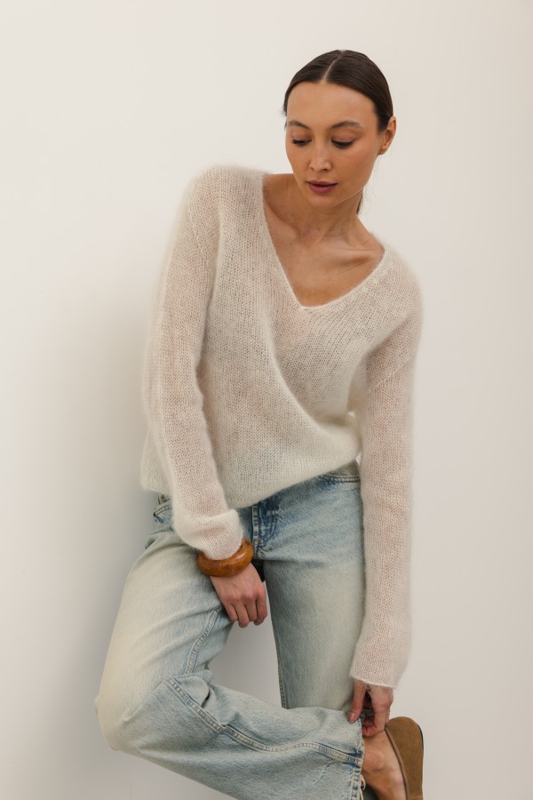 Hayden Lekki Sweter Moherowy Ecru