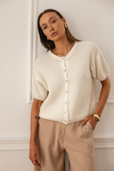 Oscar Sweter Z Alpaką Ecru