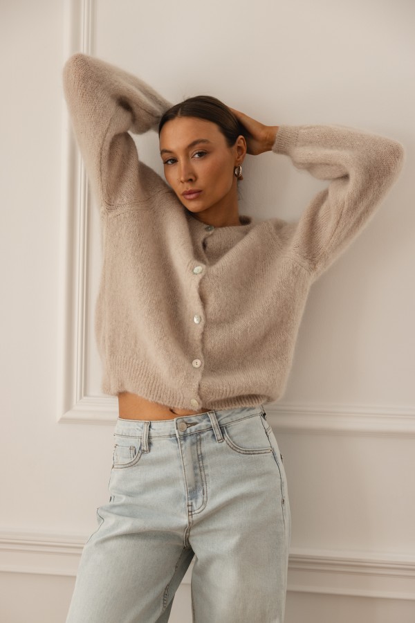 Sam Kardigan Moherowy Beż