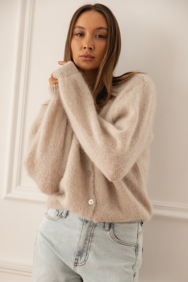 Sam Kardigan Moherowy Beż