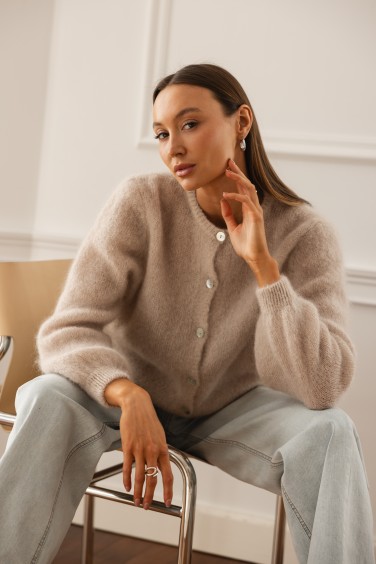 Sam Kardigan Moherowy Beż