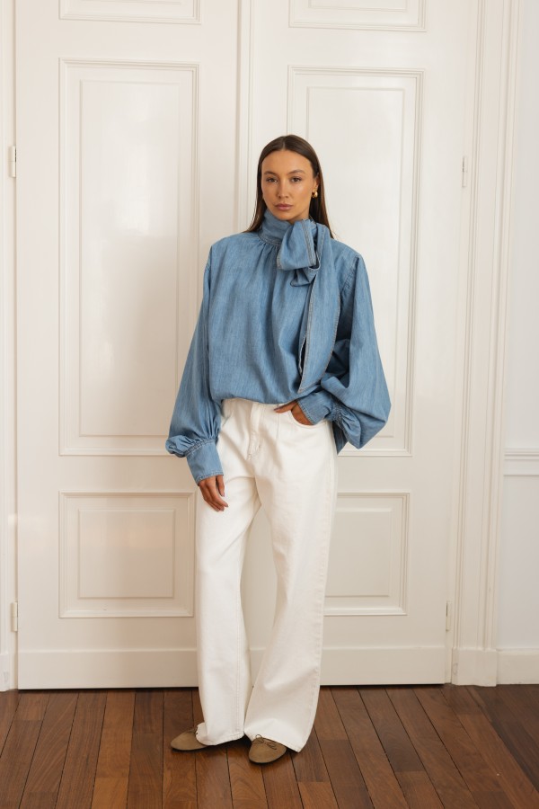 Lexi Wide-Leg Jeans Cream