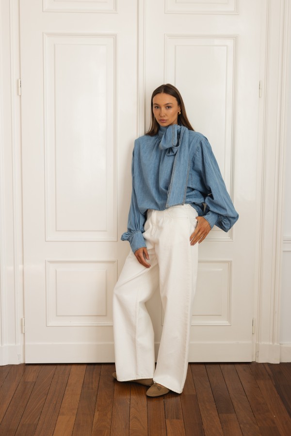 Lexi Wide-Leg Jeans Cream
