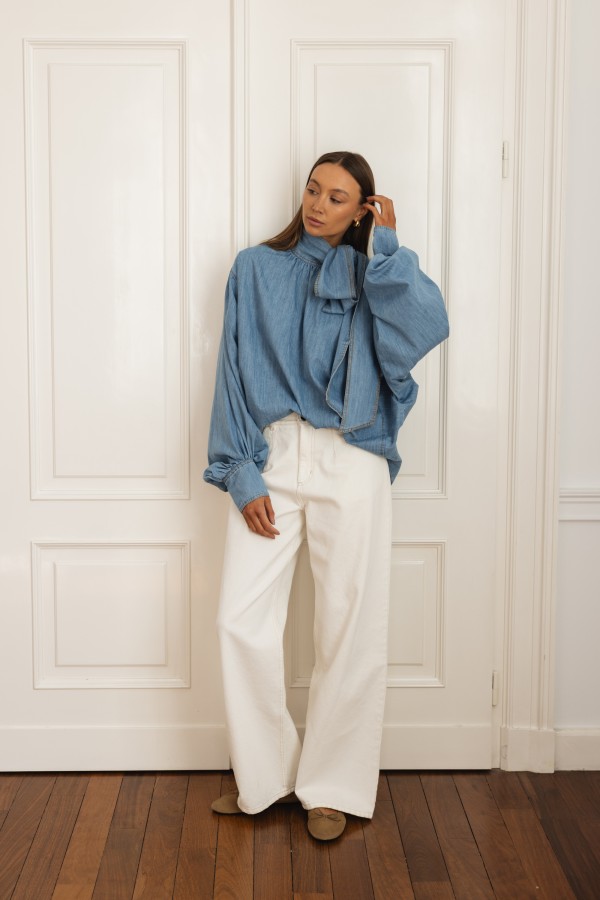 Lexi Spodnie Jeansowe Wide Leg Cream