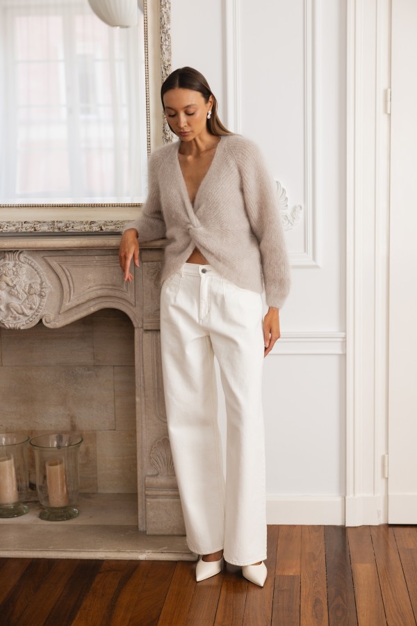 Lexi Spodnie Jeansowe Wide Leg Cream