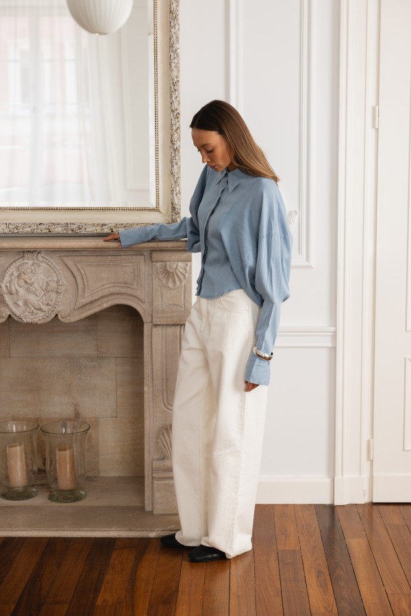 Lexi Spodnie Jeansowe Wide Leg Cream