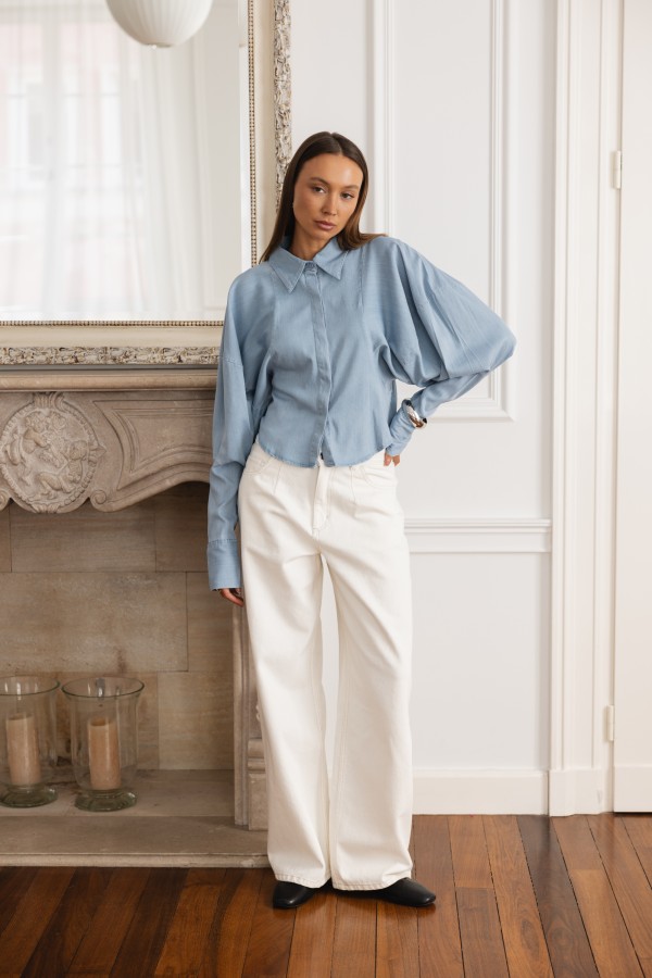 Lexi Wide-Leg Jeans Cream