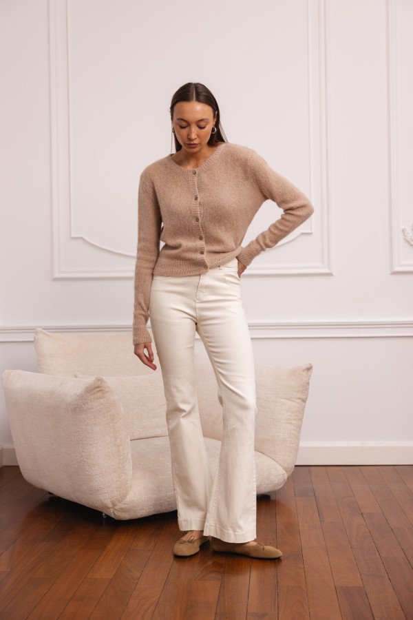 Nico Alpaca Cardigan Beige